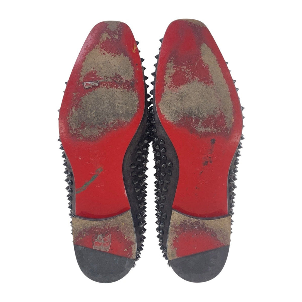 Christian Louboutin loafers Suede Brown Loafer Slip-on Dande Lion mens 42.5 Used Authentic