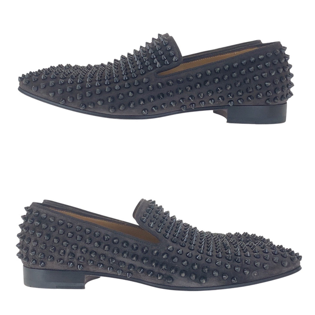Christian Louboutin loafers Suede Brown Loafer Slip-on Dande Lion mens 42.5 Used Authentic