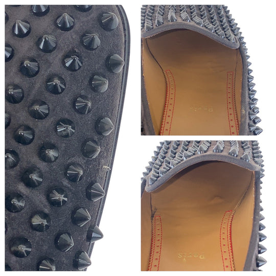 Christian Louboutin loafers Suede Brown Loafer Slip-on Dande Lion mens 42.5 Used Authentic