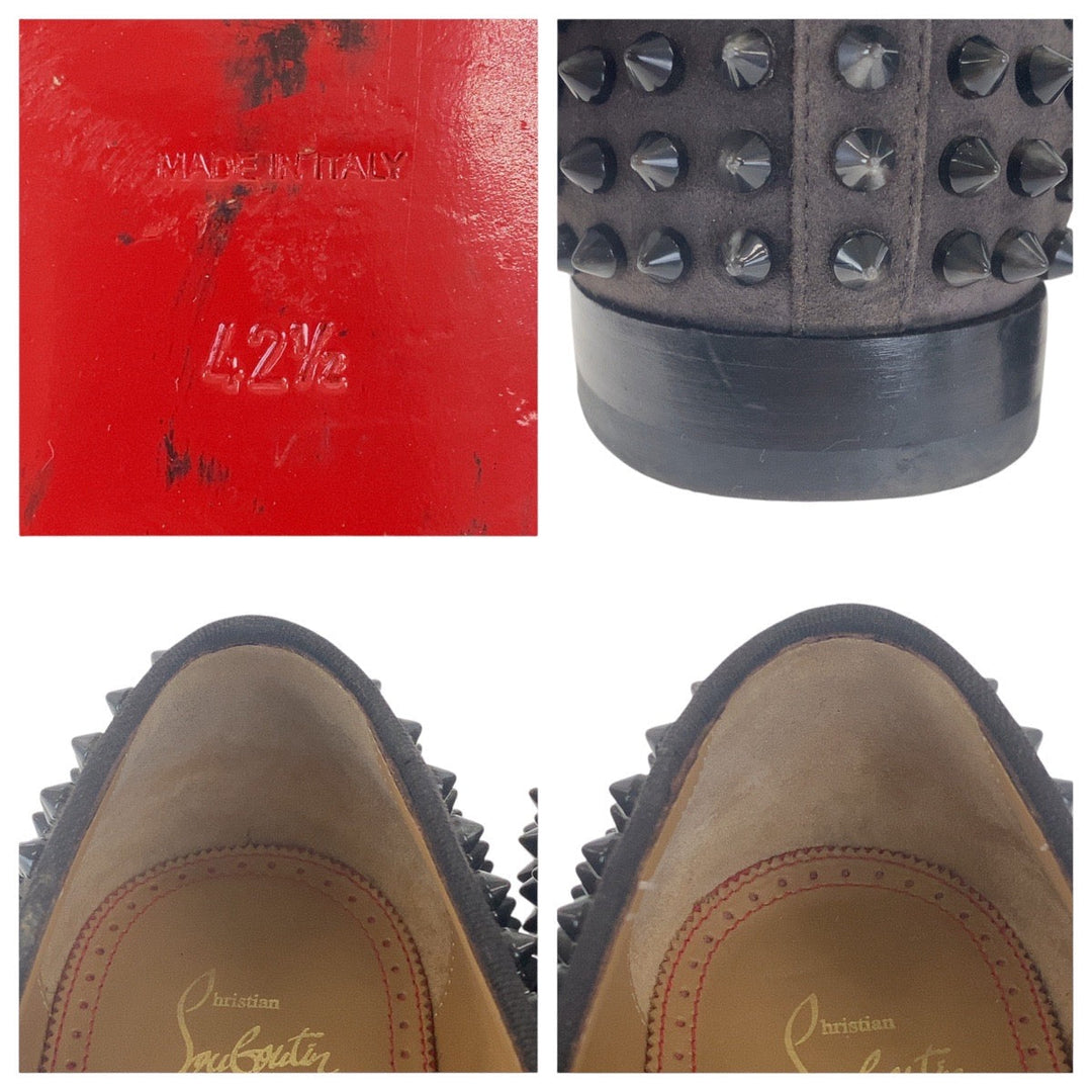 Christian Louboutin loafers Suede Brown Loafer Slip-on Dande Lion mens 42.5 Used Authentic