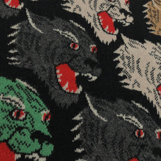 GUCCI knit 526599 X9X30 wool multicolor Panther Face L