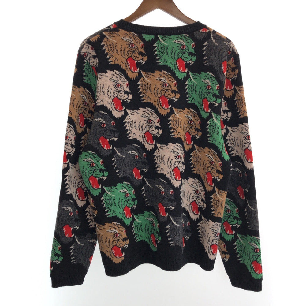 GUCCI knit 526599 X9X30 wool multicolor Panther Face L