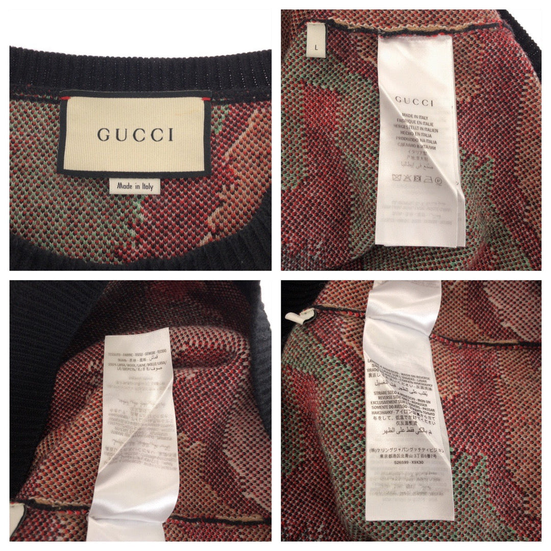 GUCCI knit 526599 X9X30 wool multicolor Panther Face L