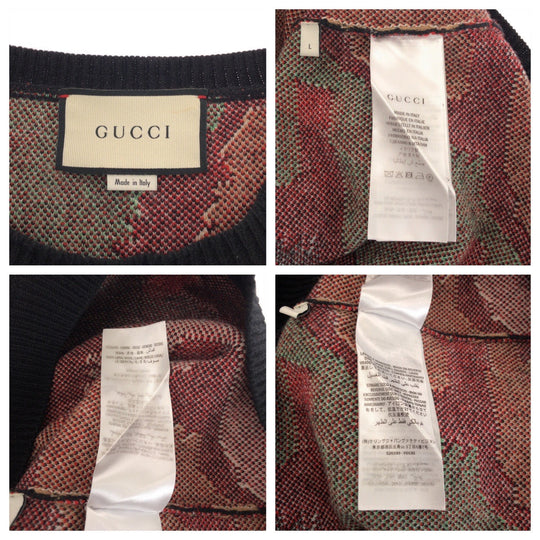 GUCCI knit 526599 X9X30 wool multicolor Panther Face L