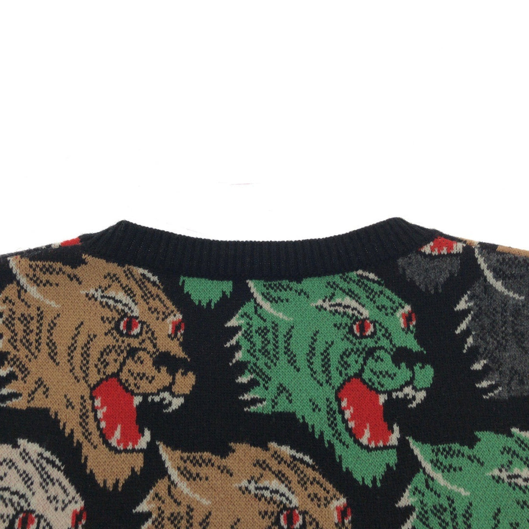 GUCCI knit 526599 X9X30 wool multicolor Panther Face L