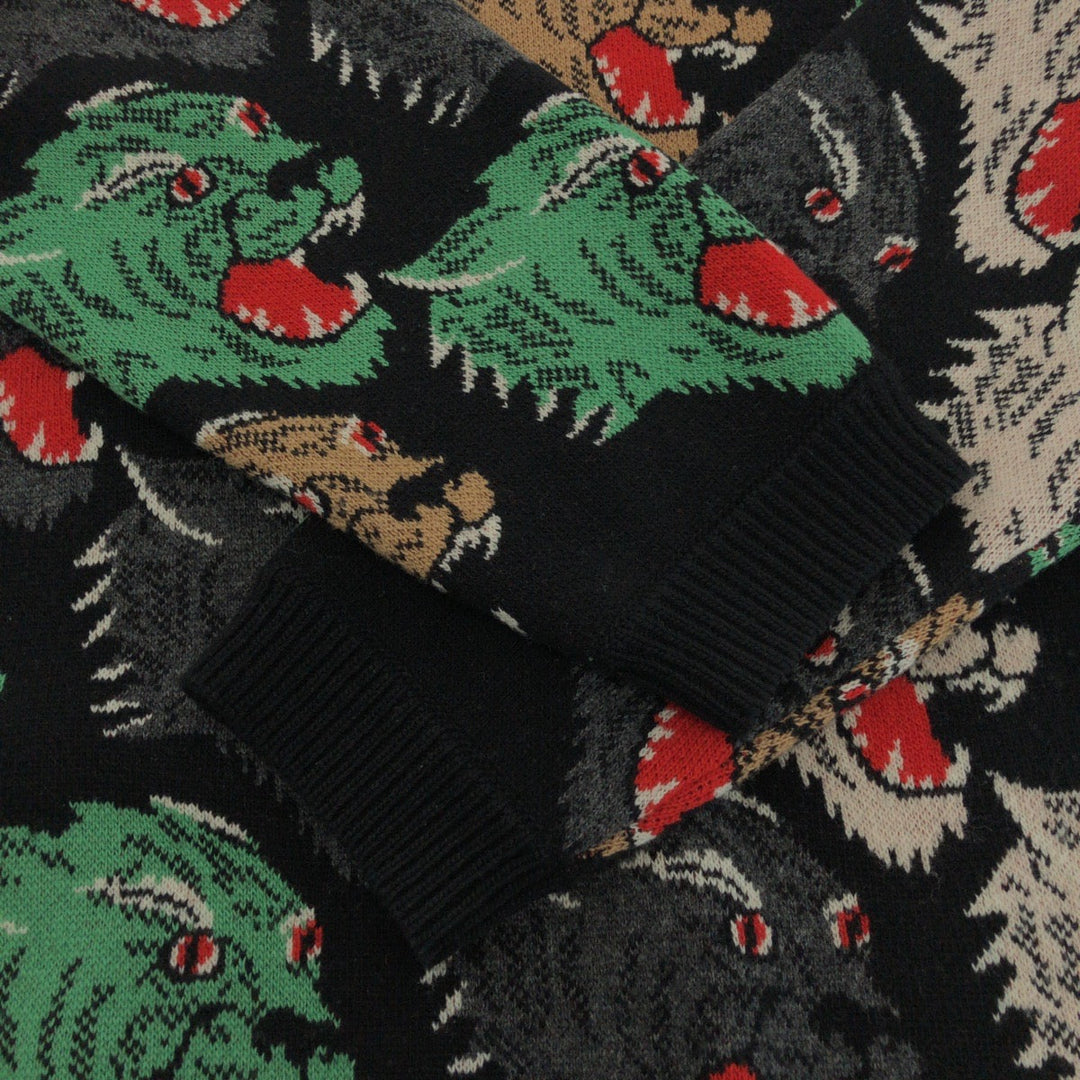 GUCCI knit 526599 X9X30 wool multicolor Panther Face L
