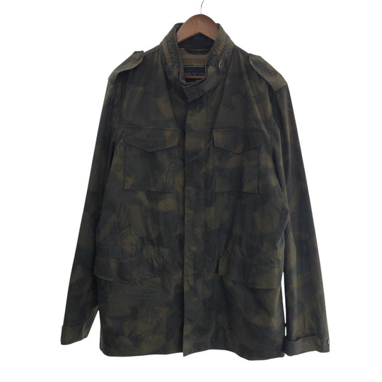 ETRO Military jacket Nylon Khaki SilverMetal Jacquet Military Jacket Botanical Pattern mens L Used Authentic