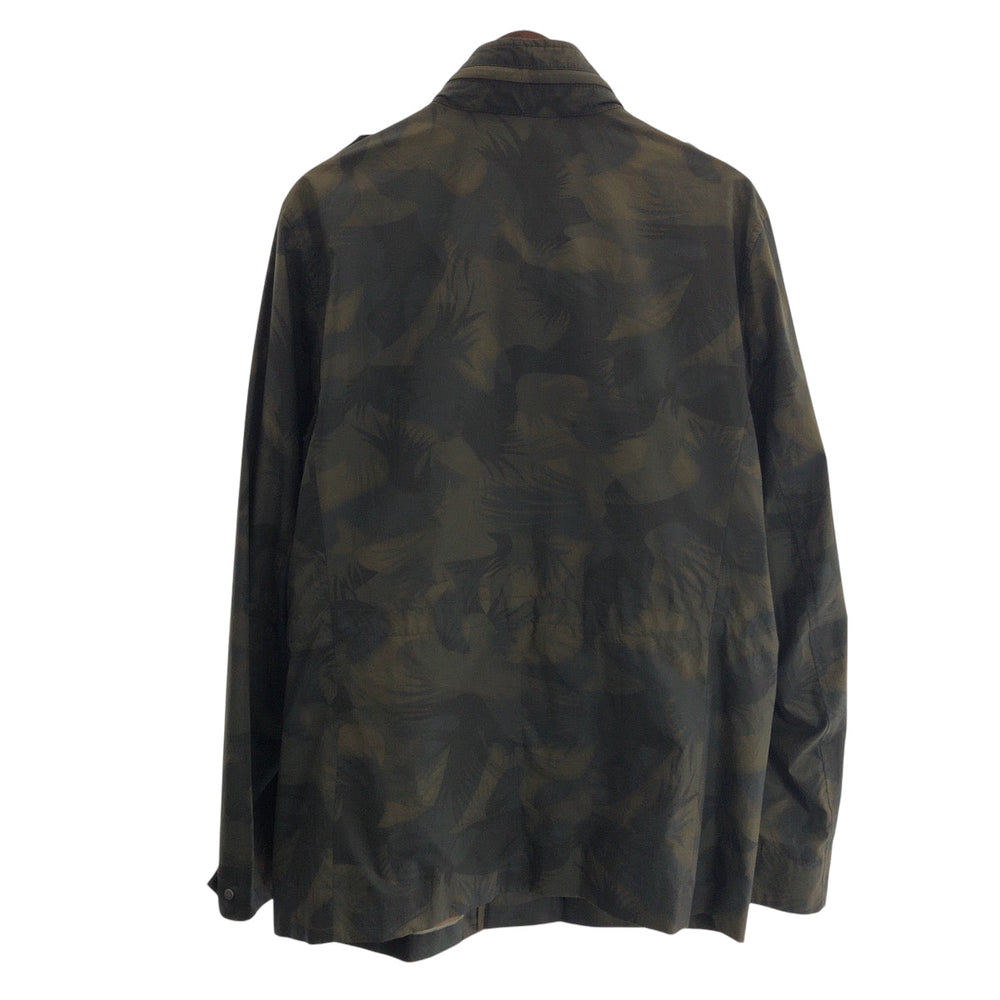 ETRO Military jacket Nylon Khaki SilverMetal Jacquet Military Jacket Botanical Pattern mens L Used Authentic