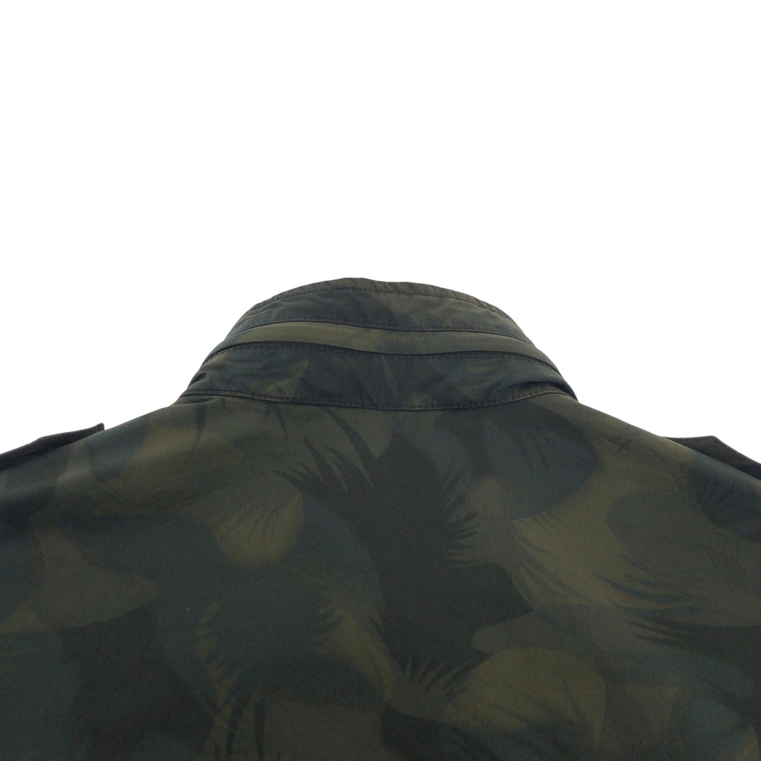 ETRO Military jacket Nylon Khaki SilverMetal Jacquet Military Jacket Botanical Pattern mens L Used Authentic