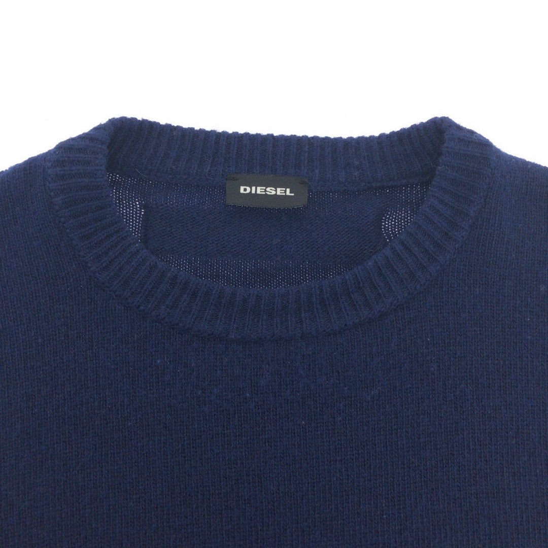 DIESEL knit wool Blue gray Knit cut-and-sew mens XL Used Authentic