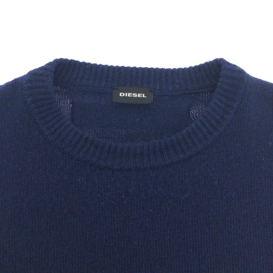 DIESEL knit wool Blue gray Knit cut-and-sew mens XL Used Authentic