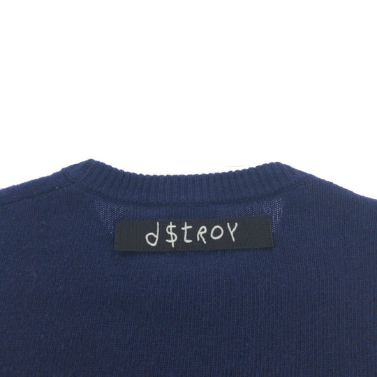 DIESEL knit wool Blue gray Knit cut-and-sew mens XL Used Authentic