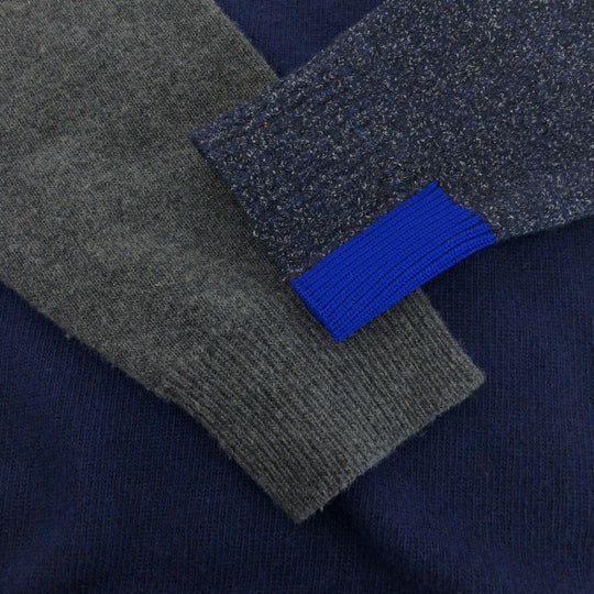 DIESEL knit wool Blue gray Knit cut-and-sew mens XL Used Authentic