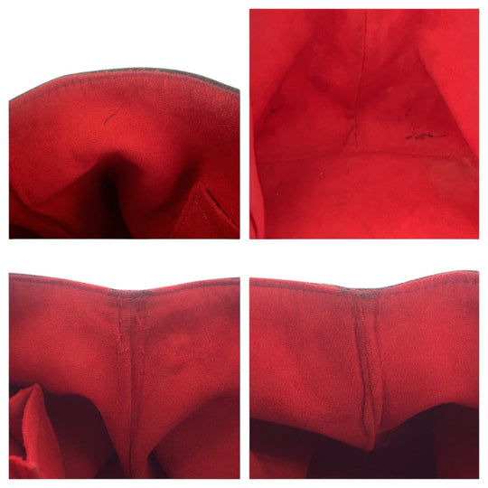 LOUIS VUITTON Tote Bag N51205 PVC, Leather Brown Red Gold Metal Tote Bag Shoulder Bag Damier HamsteadPM Women Used Authentic