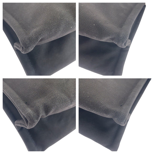 HERMES Clutch bag canvas Black Black Gray SilverMetal Clutch bag business bag Fool Toe mens Used Authentic