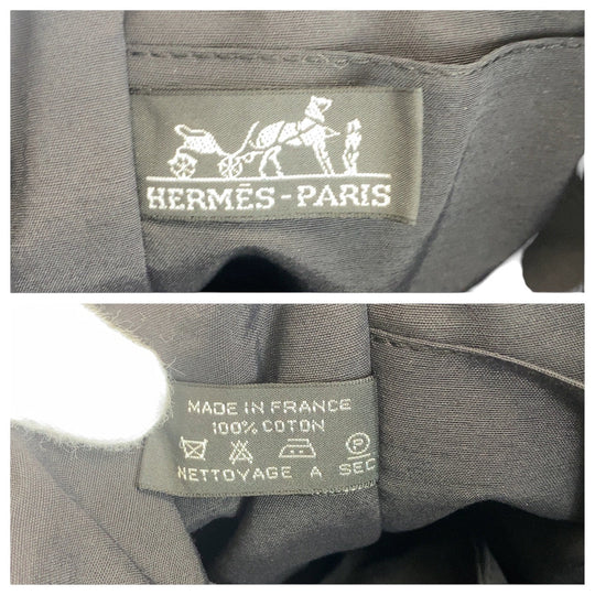 HERMES Clutch bag canvas Black Black Gray SilverMetal Clutch bag business bag Fool Toe mens Used Authentic