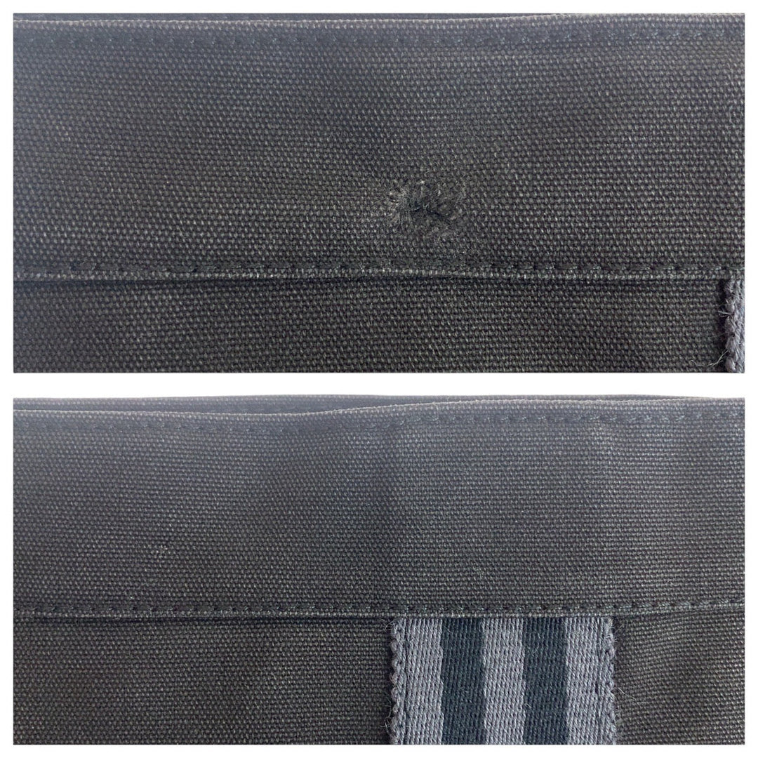 HERMES Clutch bag canvas Black Black Gray SilverMetal Clutch bag business bag Fool Toe mens Used Authentic