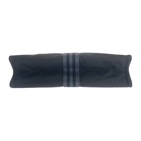 HERMES Clutch bag canvas Black Black Gray SilverMetal Clutch bag business bag Fool Toe mens Used Authentic