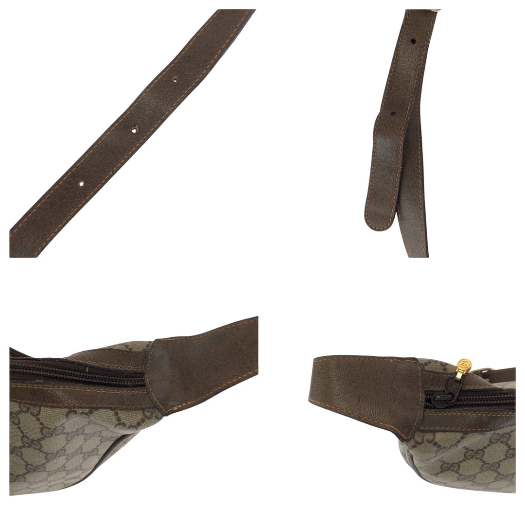 GUCCI Shoulder Bag 10 02 008 GG Supreme Canvas Beige Brown Brown Metal Shoulder Bag Shoulder Bag Sherry Line Old Gucci Women Used Authentic