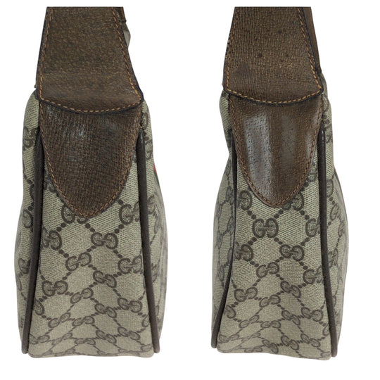 GUCCI Shoulder Bag 10 02 008 GG Supreme Canvas Beige Brown Brown Metal Shoulder Bag Shoulder Bag Sherry Line Old Gucci Women Used Authentic
