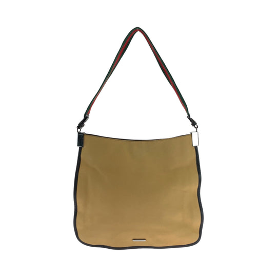 GUCCI Shoulder Bag 001 4321 canvas Brown Red Green SilverMetal Hobo Shoulder Bag Sherry line Women Used Authentic