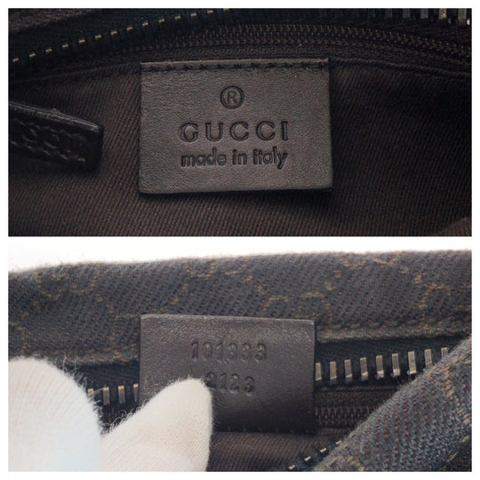 GUCCI Shoulder Bag 101333 GG canvas Brown Black Metal Shoulder Bag handbag Women Used Authentic