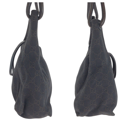 GUCCI Shoulder Bag 101333 GG canvas Brown Black Metal Shoulder Bag handbag Women Used Authentic