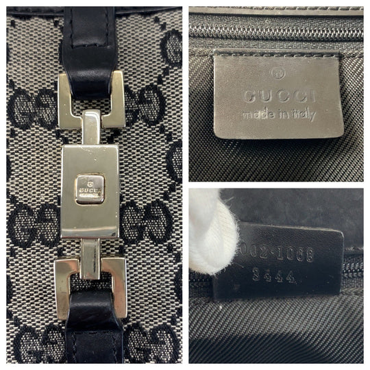 GUCCI Shoulder Bag 002 1068 GG canvas gray Jackie