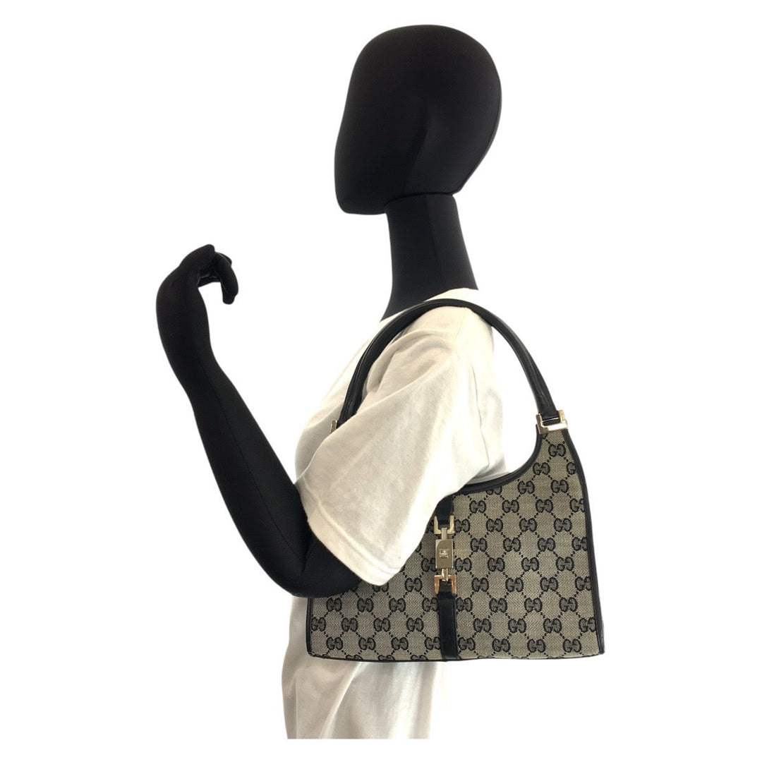 GUCCI Shoulder Bag 002 1068 GG canvas gray Jackie