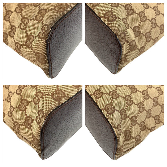 GUCCI Shoulder Bag 115003 GG canvas, leather Beige brown Hobo Shoulder Bag Women Used Authentic