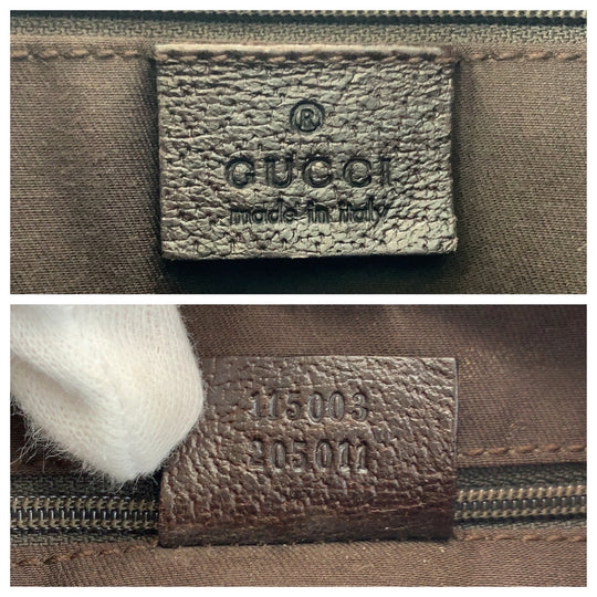 GUCCI Shoulder Bag 115003 GG canvas, leather Beige brown Hobo Shoulder Bag Women Used Authentic
