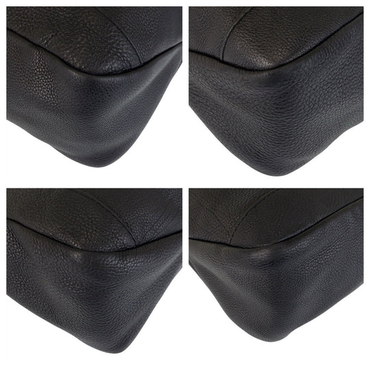 GUCCI Tote Bag 257051 leather Black GoldMetal Tote Bag Shoulder Bag Women(Unisex) Used Authentic