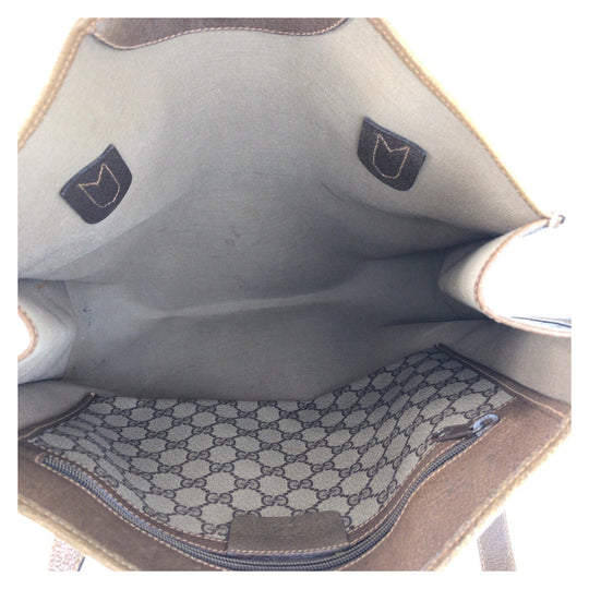 GUCCI Tote Bag 92 02 998 GG Supreme canvas, leather Beige Gold Metal Tote Bag Shoulder Bag Old Gucci Women(Unisex) Used Authentic