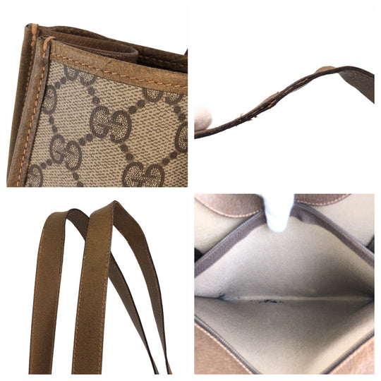 GUCCI Tote Bag 92 02 998 GG Supreme canvas, leather Beige Gold Metal Tote Bag Shoulder Bag Old Gucci Women(Unisex) Used Authentic