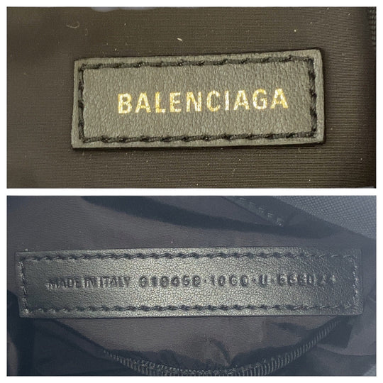 BALENCIAGA Shoulder Bag 619458 Nylon Black Women Used Authentic
