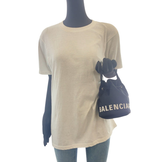 BALENCIAGA Shoulder Bag 619458 Nylon Black Women Used Authentic