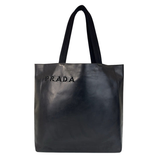 PRADA Tote Bag leather Black black Tote Bag Shoulder Bag Women Used Authentic