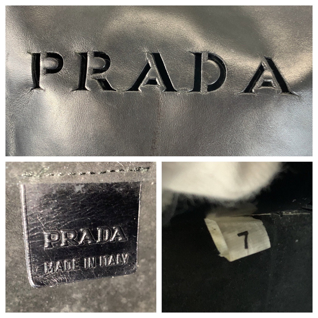 PRADA Tote Bag leather Black black Tote Bag Shoulder Bag Women Used Authentic