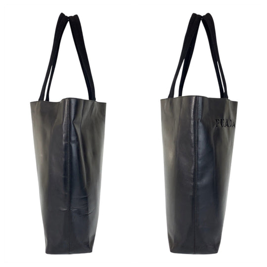 PRADA Tote Bag leather Black black Tote Bag Shoulder Bag Women Used Authentic