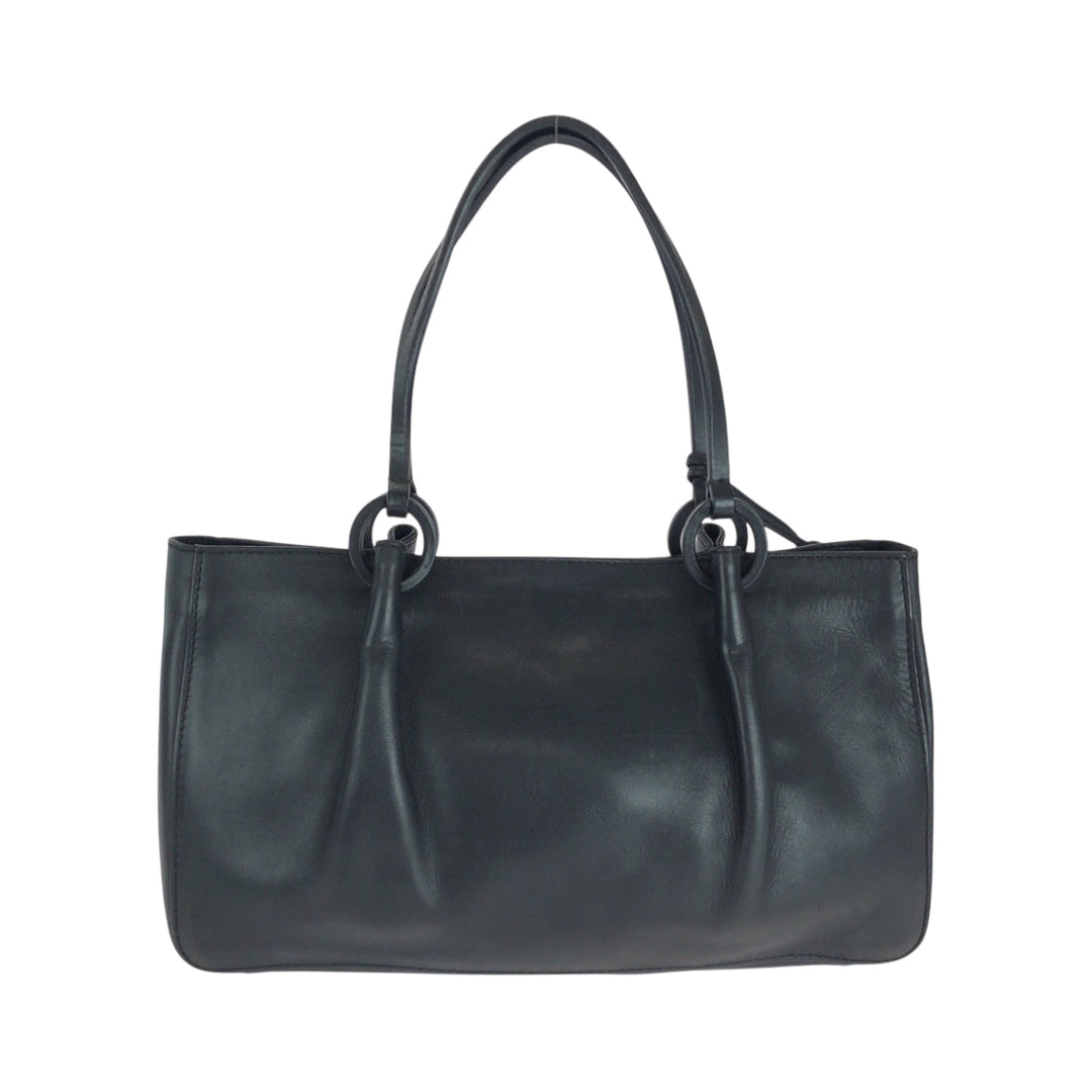 GUCCI Tote Bag 94898 leather Black GoldMetal Tote Bag handbag Women Used Authentic