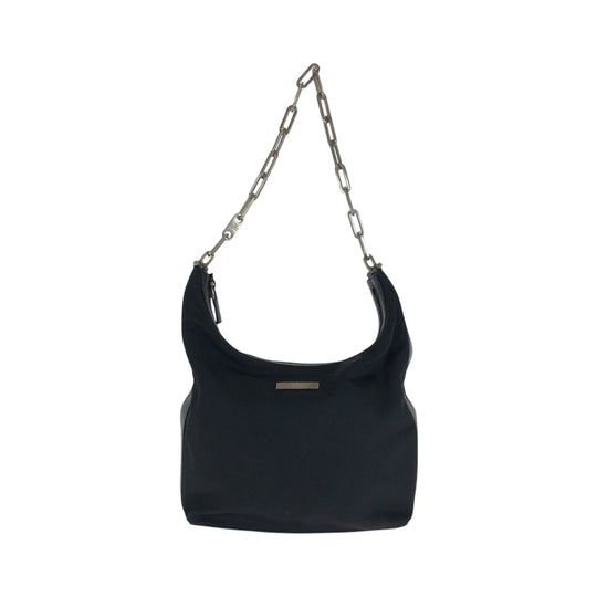 GUCCI Shoulder Bag 001 3374 Nylon Black SilverMetal ChainShoulder Bag Women Used Authentic