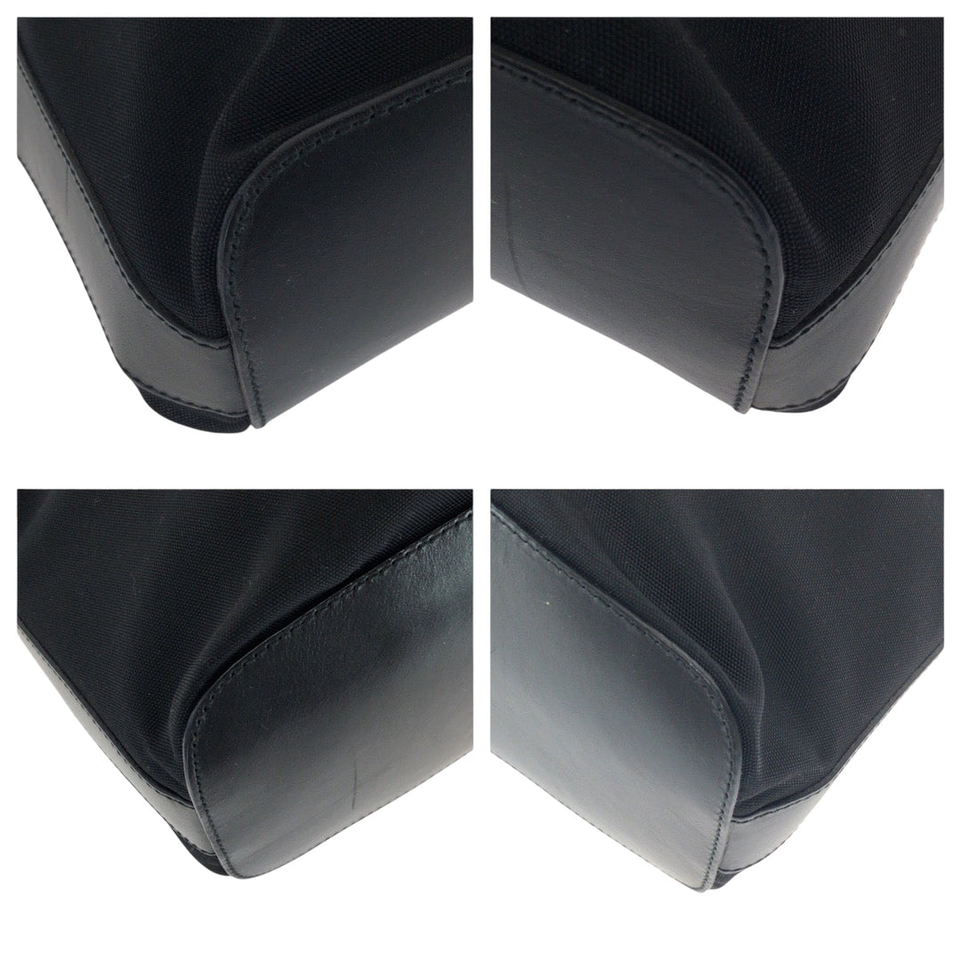 GUCCI Shoulder Bag 001 3374 Nylon Black SilverMetal ChainShoulder Bag Women Used Authentic