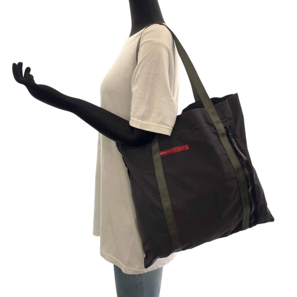 PRADA Tote Bag 4VA114 Nylon gray Tote Bag Shoulder Bag PRADA Sports Women Used Authentic