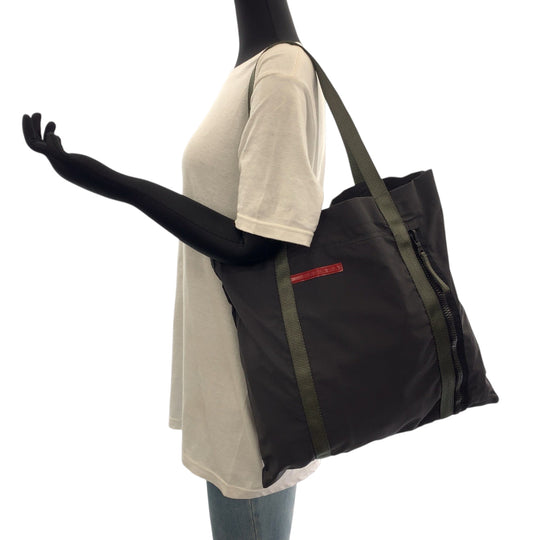 PRADA Tote Bag 4VA114 Nylon gray Tote Bag Shoulder Bag PRADA Sports Women Used Authentic
