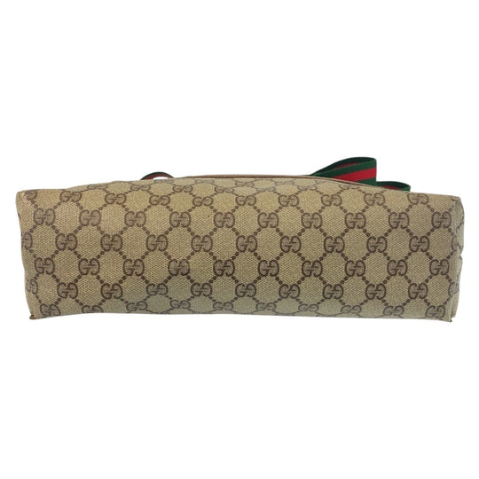 GUCCI Tote Bag 39 02 003 GG Supreme canvas, leather Brown Gold Metal Tote Bag Shoulder Bag Old Gucci Shelly Line Interlocking Women(Unisex) Used Authentic