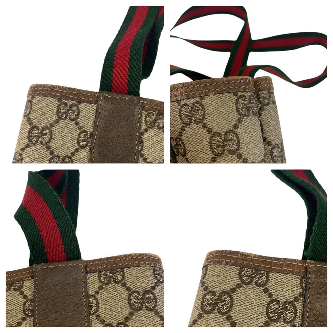 GUCCI Tote Bag 39 02 003 GG Supreme canvas, leather Brown Gold Metal Tote Bag Shoulder Bag Old Gucci Shelly Line Interlocking Women(Unisex) Used Authentic