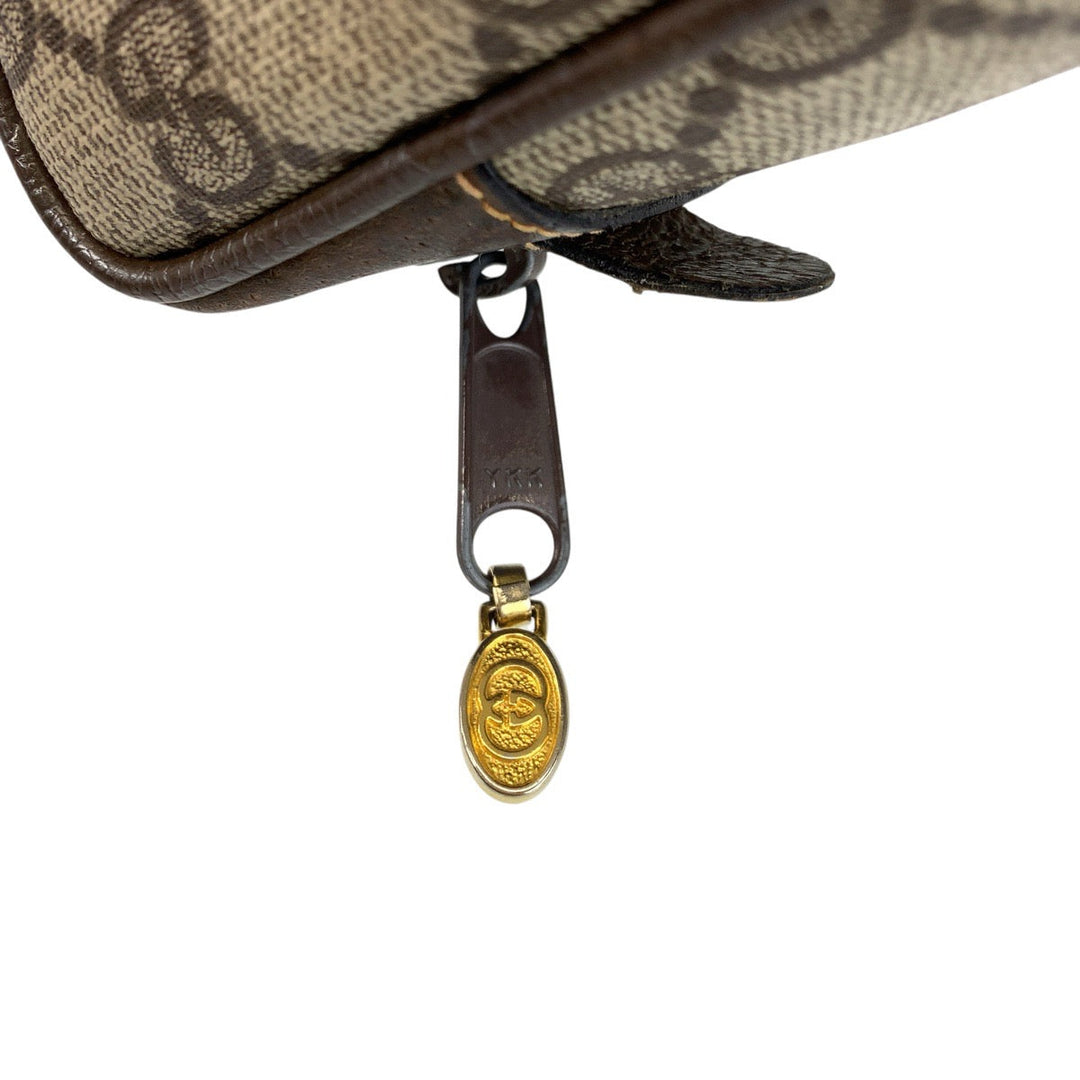 GUCCI Clutch bag 32 014 3553 GG Supreme canvas, leather Beige Brown Gold Metal Sherry Line Old Gucci Women Used Authentic