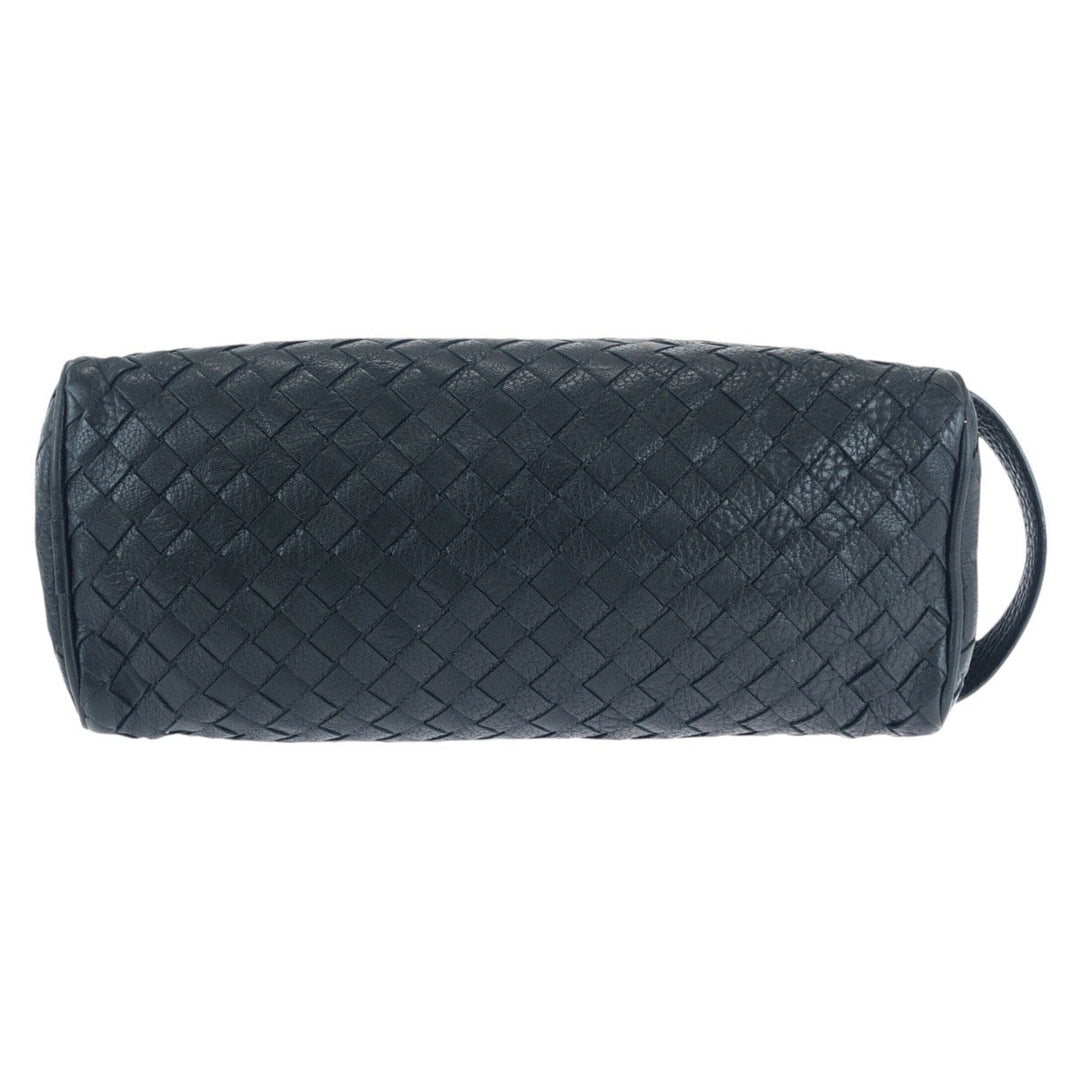 BOTTEGAVENETA business bag 144361 V6143 1000 leather Black Gunmetal business bag clutch bag INTRECCIATO mens Used Authentic