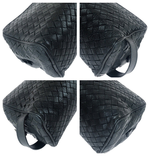 BOTTEGAVENETA business bag 144361 V6143 1000 leather Black Gunmetal business bag clutch bag INTRECCIATO mens Used Authentic