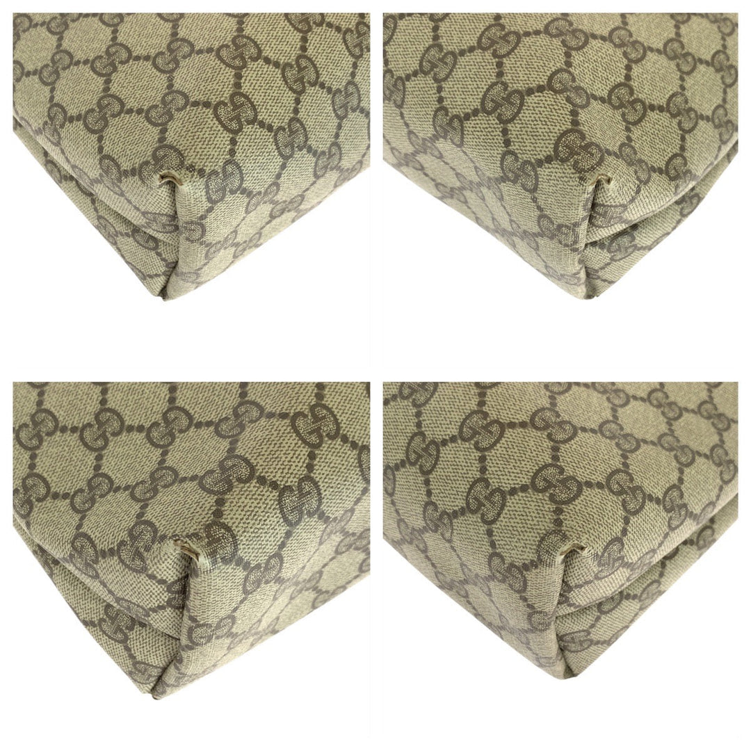 GUCCI Tote Bag 62503 GG Supreme canvas, leather Brown Metal Tote Bag Shoulder Bag Old Gucci Shelly Line Interlocking Women(Unisex) Used Authentic